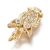 Brass Micro Pave Clear Cubic Zirconia Charms ZIRC-C020-45G-3