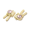 Glass Heart Key Pendants PALLOY-E024-29LG-02-2