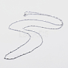 Anti-Tarnish Rhodium Plated 925 Sterling Silver Chain Necklaces STER-F039-12P-1