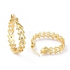 Rack Plating Brass Triangle Wrap Hoop Earrings with Clear Cubic Zirconia for Women KK-E033-06G-2