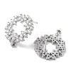 Donut Rhodium Plated 925 Sterling Silver Cubic Zirconia Stud Earring Findings EJEW-B038-16P-2