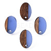 Resin & Walnut Wood Stud Earring Findings MAK-N032-004A-A08-1