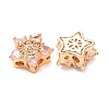 Brass Micro Pave Cubic Zirconia Beads CU-CBAEC99-33G-02-2