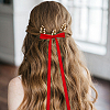Big Bowknot Polyester Alligator Hair Clips AJEW-CP0008-39A-5