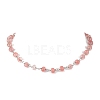 Synthetic Cherry Quartz Glass Necklaces for Women NJEW-JN04739-01-1