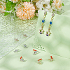 12Pcs 2 Colors Brass Cubic Zirconia Ear Studs MAK-UN0001-71-2