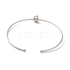 Rack Plating Brass Micro Pave Clear Cubic Zirconia Letter Open Cuff Bangles BJEW-A018-01P-B-3