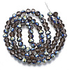 Electroplate Transparent Glass Beads Strands EGLA-A034-T6mm-S22-2