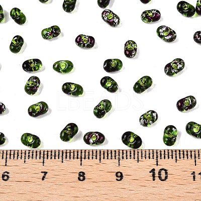 Picasso Spray Painted Glass Seed Beads SEED-T006-04-18-1