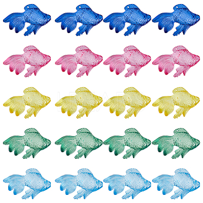 36Pcs 6 Colors Transparent Acrylic Pendants MACR-SC0001-64-1