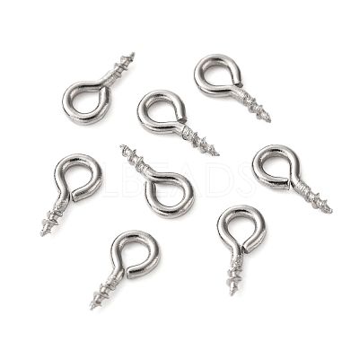 Tarnish Resistant 304 Stainless Steel Screw Eye Pin Peg Bails STAS-K171-52P-8x4mm-1