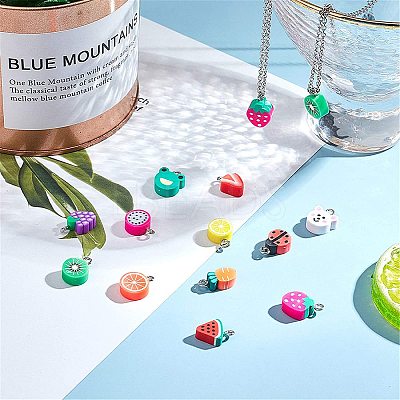 Handmade Polymer Clay Pendants CLAY-NB0001-12P-1