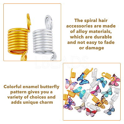 12Pcs Alloy Hair Coil Cuffs Set PALLOY-PH01465-1