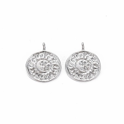 Brass Micro Pave Clear Cubic Zirconia Pendants KK-S356-694-1