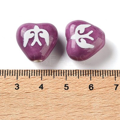 Printed Handmade Porcelain Beads FIND-H023-01B-1