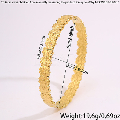 304 Stainless Steel Lotus Flower Hinged Cuff Bangles for Women WGFB475-01-1