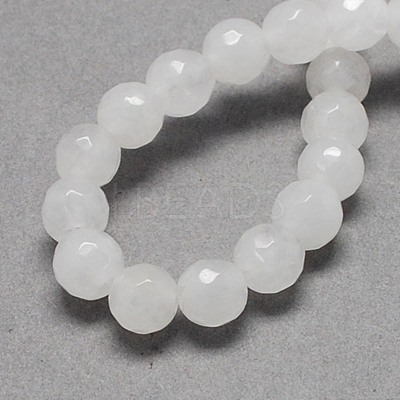Natural White Jade Bead Strands G-R166-8mm-03-1
