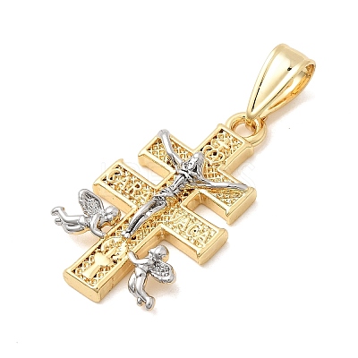 Caravaca Cross Charms Brass Pendants KK-H529-26GP-1