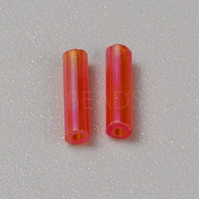 300Pcs Transparent Glass Round Bugle Beads GLAA-WH0015-74F-1