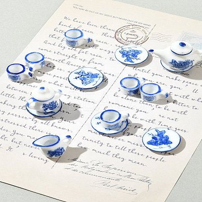 5Pcs Porcelain Tea Set Display Decorations PORC-FS0001-12-1