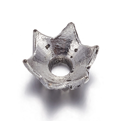 6-Petal Flower Tibetan Silver Bead Caps LS-AA188-1