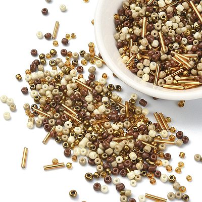 Opaque & Transparent Inside Colours Glass Seed Beads SEED-YW0002-17E-1