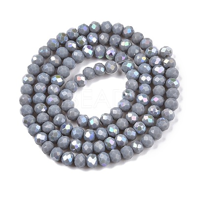 Electroplate Opaque Solid Color Glass Beads Strands LS-EGLA-A044-P4mm-L10-1