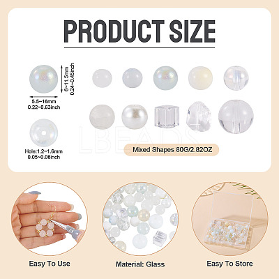80G Transparent Glass Beads DGLA-TA0001-47A-1