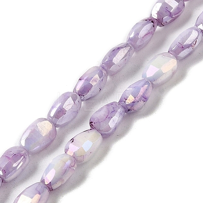 Electroplate Glass Beads Strands GLAA-D013-05F-1