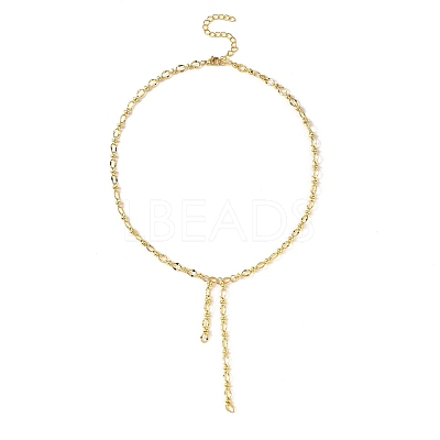 Brass Oval Link Lariat Necklaces for Women NJEW-JN05637-1