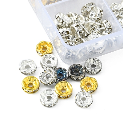150Pcs 6 Styles Iron Rhinestone Spacer Beads FIND-FS0001-35-1