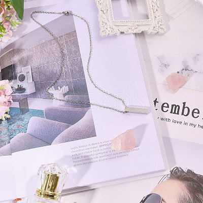 304 Stainless Steel Rectangle Pendant Urn Ashes Necklaces NJEW-WH0036-031P-1