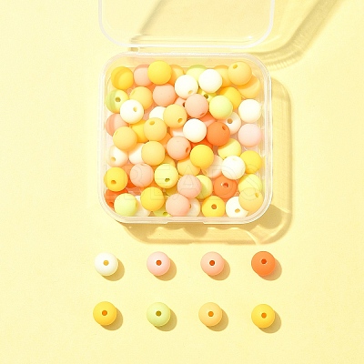 70Pcs Rubberized Style Acrylic Beads MACR-FS0001-71D-1