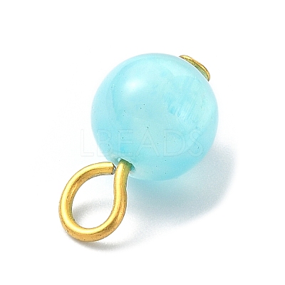Natural Selenite Dyed Round Charms PALLOY-JF02119-1