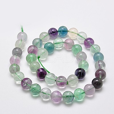 Natural Fluorite Beads Strands X-G-E112-6mm-18-1