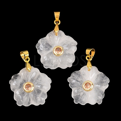 Natural Quartz Crystal Carved Pendants G-A315-01G-01-1