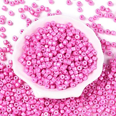 Baking Paint Pearlized Glass Seed Beads SEED-T008-03K-1