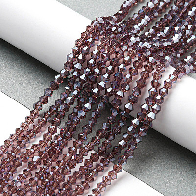 Transparent Electroplate Glass Beads Strands EGLA-A039-T4mm-A05-1