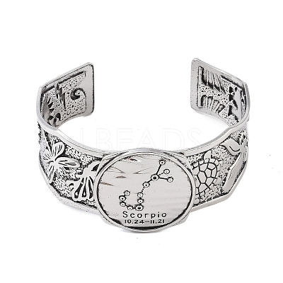 Constellation Alloy Open Cuff Bangles for Women Men LS-BJEW-C064-01AS-11-1