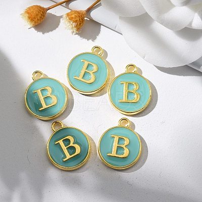Golden Plated Alloy Enamel Charms X-ENAM-S118-05B-1