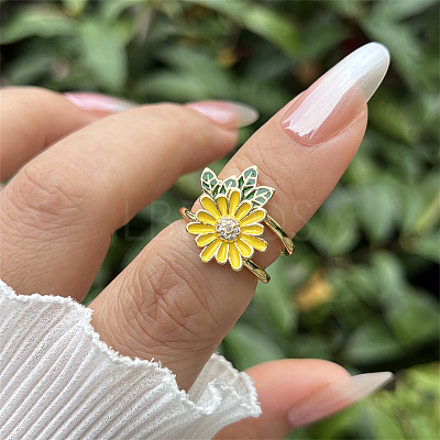 Brass Micro Pave Cubic Zirconia Cuff Open Rings for Women WG96D0D-06-1