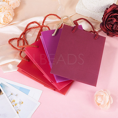 8Pcs 4 Colors Rectangle Paper Gift Bags with Handles CARB-TA0001-18A-1