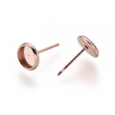 304 Stainless Steel Stud Earring Settings STAS-K131-A-01RG-1