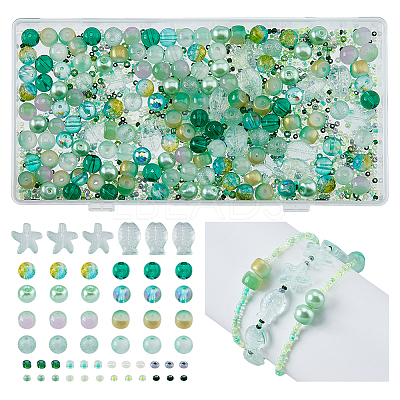3 Bags Glass Beads GLAA-DC0001-37C-1