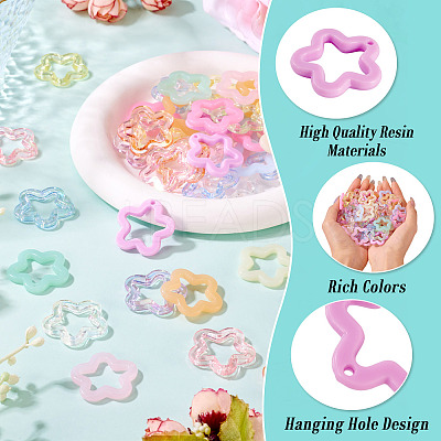 90Pcs 15 Colors Imitation Jelly Acrylic Pendants MACR-TA0002-49-1