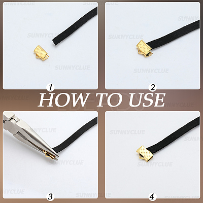 200Pcs 10 Styles Alloy Ribbon Ends FIND-SC0021-78-1