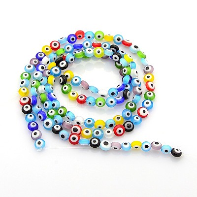 Handmade Evil Eye Lampwork Bead Strands LAMP-J029-6mm-M-1