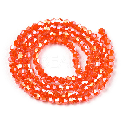 Opaque Solid Color Electroplate Glass Beads Strands EGLA-A039-P2mm-B03-1