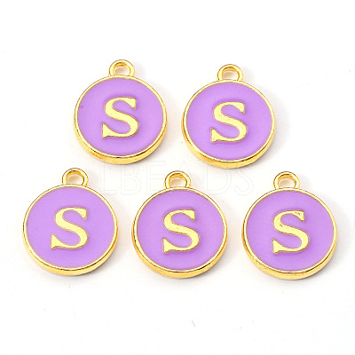 Golden Plated Alloy Enamel Charms X-ENAM-S118-10S-1