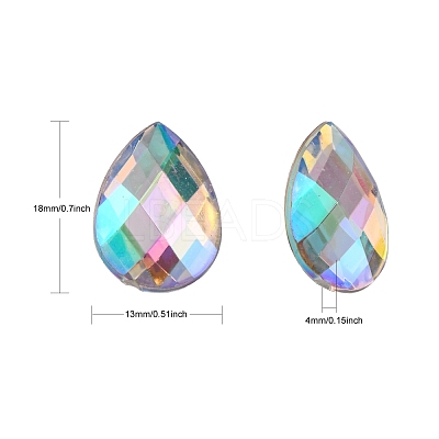Imitation Taiwan Acrylic Rhinestone Cabochons GACR-A022-13x18mm-17-1
